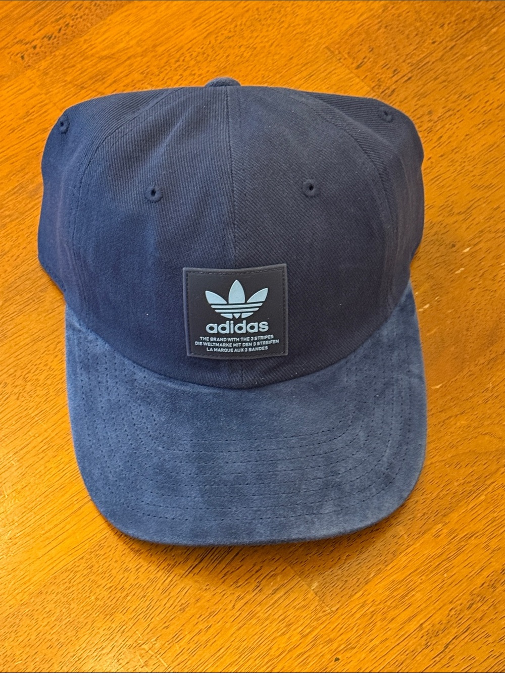 adidas Dark Blue Trefoil Suede-Brim Cap